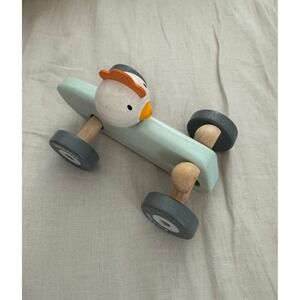PlanToys Wooden Chicken Racing Car Eco Friendly Toddler Push Toy